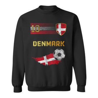 Denmark Football Pride Danish Flag Football Retro Jersey Sweatshirt - Seseable