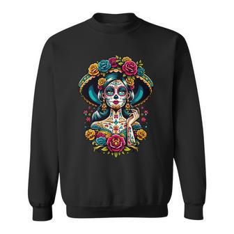 Dia De Los Muertos Sugar Mexican Inspired By La Catrina Sweatshirt - Geschenkecke