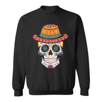 Dia De Los Muertos Sugar Skull Hat Sweatshirt - Thegiftio UK