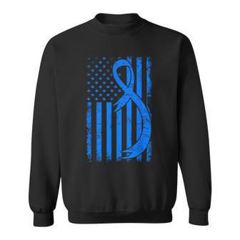 Diabetes Awareness Month Flag Blue Ribbon T1d Type 1 Sweatshirt - Thegiftio UK