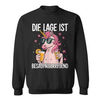 Die Lage Ist Besäufniserregend Saying Party Outfit Sweatshirt - Geschenkecke