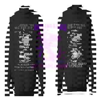 Dinosaur Rett Syndrome Awareness Ribbon Purple October Sweatshirt - Monsterry