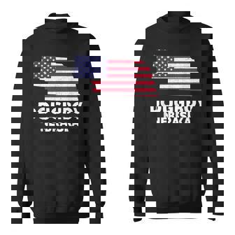Distressed Patriotic Usa Flag Doughboy Nebraska Sweatshirt - Monsterry