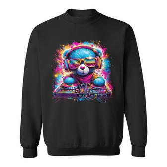 Dj Music Colorful Teddy Bear Sweatshirt - Thegiftio UK