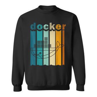 Docker Linux Devops Programming Coding Retro Computer Scientist Sweatshirt - Geschenkecke