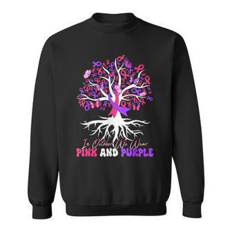 Domestic Violence Breast Cancer Awareness Month Ribbon Tree Sweatshirt - Thegiftio UK