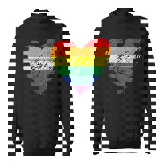 Donna Gay Pride Lgbt Queer Arcobaleno A Strisce Cuore Con Collo A Felpa - Novitaregali