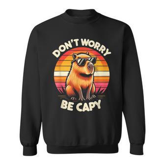 Dont Be Worry Be Capy Capybara Retro Rodent Sweatshirt - Geschenkecke