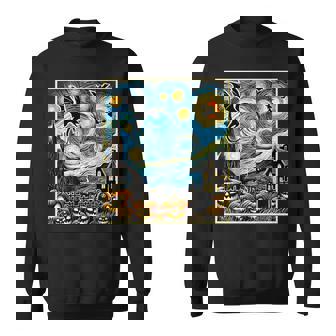 Dragon Van Gogh Starry Night Pumpkin Spooky Halloween Sweatshirt - Monsterry