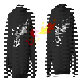Drawing Red Dragon Breathing Fire Kids Dragon Sweatshirt - Monsterry
