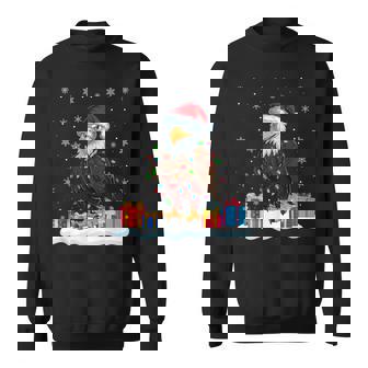 Eagle Santa Hat Christmas Tree Light Xmas Pajama Sweatshirt | Seseable FR