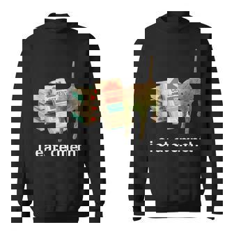 I Eat Cement Cursed Cat Oddly Specific Dank Meme Sweatshirt - Monsterry