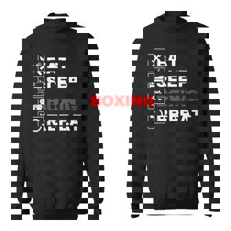 Eat Sleep Boxing Repeat Lucky Boxer Boxer Boxing Sweatshirt - Monsterry