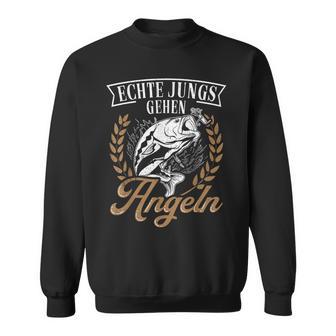 Echte Jungs Gehen Angeln Angler Fischer Real Boys Sweatshirt - Geschenkecke