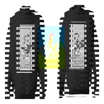 El Gallo Card Mexican Lottery Card Sweatshirt - Thegiftio