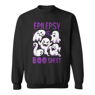 Epilepsy Is Boo Sheet Purple Boos Halloween Ghost Sweatshirt - Thegiftio UK