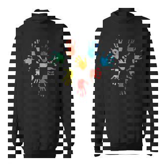 Finger Paints I Handprint I Artist Painting Color Children Sweatshirt - Monsterry