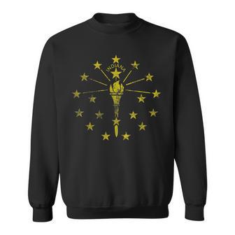 Flag Of Indiana Patriotic Vintage Grunge Fade Sweatshirt - Monsterry