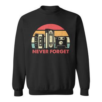 Never Forget Cool Retro Floppy Diskhs And Cassette Tapes Sweatshirt - Geschenkecke