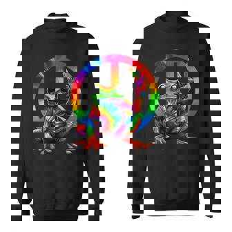 Frog Peace Sign Tie Dye Frog Hippie Sweatshirt | Seseable CA