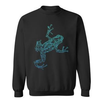 Frosch Pfeilgiftfrosch Grafik Blau Tiere Sweatshirt - Seseable