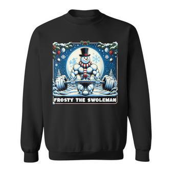 Frosty The Swoleman Ugly Christmas Sweater Lift Gym Sweatshirt - Thegiftio UK