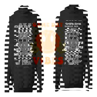 Basketball Game Day Vibes Smile Face Basketball Lover Sweatshirt - Monsterry