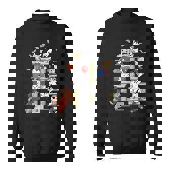 Cat Horror Movies Cute Halloween Cat Lovers Matching Sweatshirt | Seseable UK