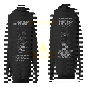 Cat Knits Knitting Because Murder Is Wrong Sweatshirt - Thegiftio