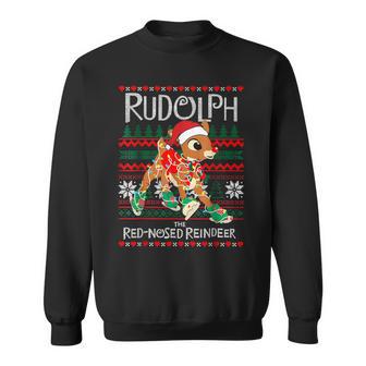 Cute Rudolph The Red Nosed Reindeer Christmas Xmas Sweatshirt - Thegiftio UK