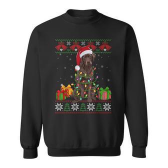 Dog Lovers Cute Dog Santa Hat Ugly Christmas Sweater Sweatshirt | Seseable UK