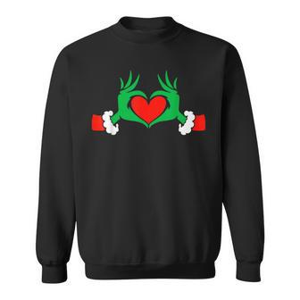 Elf With Cute Heart Hands Style Christmas Costumes Sweatshirt - Thegiftio UK
