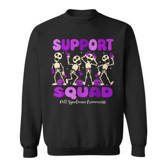 Halloween Rett Syndrome Skeleton Support Squad Sweatshirt - Monsterry