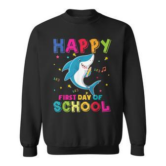 Happy First Day Of School T Shark Student Sweatshirt - Monsterry DE
