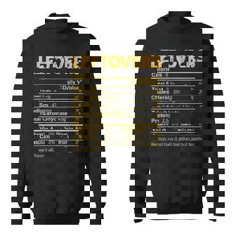 Leftovers Nutrition Facts Thanksgiving Food Sweatshirt - Thegiftio