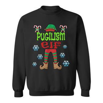 Pugilists Lazy Christmas Costume Pugilism Elf Sweatshirt - Monsterry