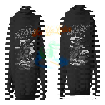 See Ya Later Alligator Surfing Gator Souvenir Retro Sweatshirt - Thegiftio UK