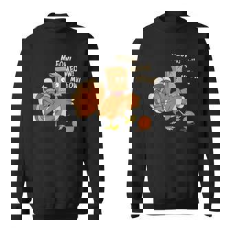 Thanksgiving Turkey Fake Cat Meow Sweatshirt - Monsterry