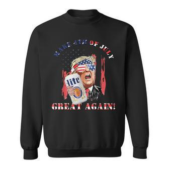 Trump Drinking Us Flag Make 4Th Of July Great Again Sweatshirt - Monsterry
