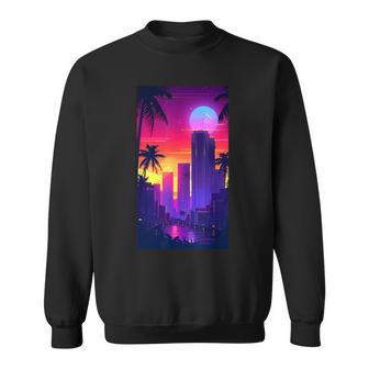Futuristic Cityscape Twilight Cyberpunk Sweatshirt - Thegiftio