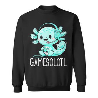Gamesolotl Kawaii Axolotl Gamer Anime Sweatshirt - Thegiftio UK