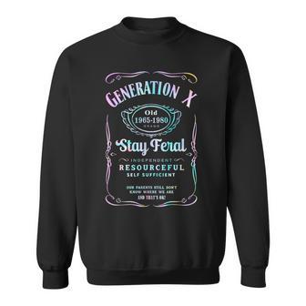 Generationx Stay Feral Genx Feral Generation Tie Dye Quote Sweatshirt - Thegiftio UK