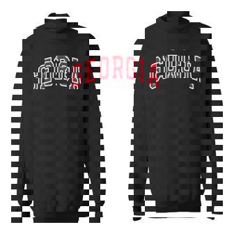 Georgia Ga Vintage Sports Red Text Men Sweatshirt | Mazezy