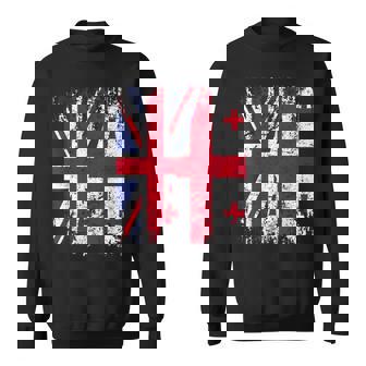 Georgia Half Britain Uk Friendship Flag Georgian Sweatshirt - Thegiftio UK