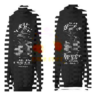 God's Love Is Purr-Fect Witch Black Cat Pumpkin Flowers Sweatshirt | Seseable UK