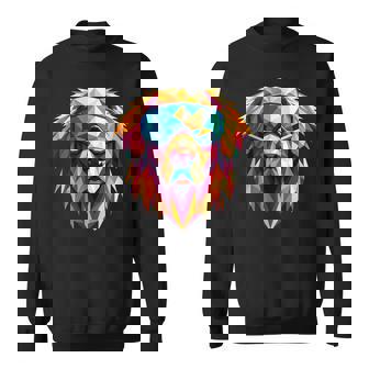 Golden Retriever Dog Wearing Ski Snowboard Goggles Geometric Sweatshirt - Monsterry