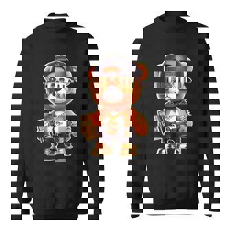 Golden Teddy Bear Golden Chain Money Sign Bars Sweatshirt | Mazezy