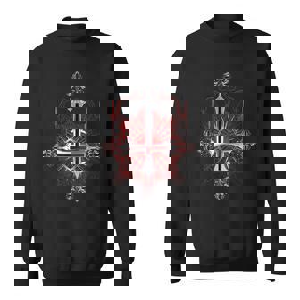 Goth Occult Satanic Cross Upside Down Inverted Gothic Cross Felpa - Novitaregali