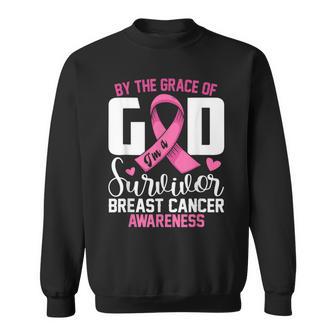 By The Grace God I'm A Survivor Breast Cancer Survivor Sweatshirt - Thegiftio UK