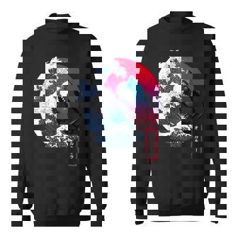 Great Shark White Wave Summer Ocean Japanese Sweatshirt - Monsterry